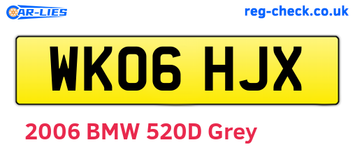 WK06HJX are the vehicle registration plates.