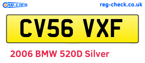 CV56VXF are the vehicle registration plates.
