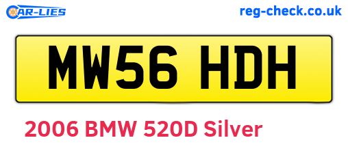 MW56HDH are the vehicle registration plates.