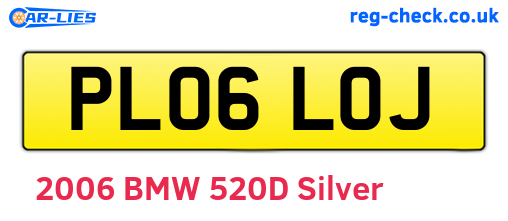 PL06LOJ are the vehicle registration plates.
