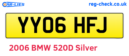 YY06HFJ are the vehicle registration plates.