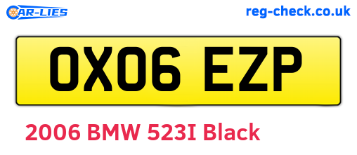 OX06EZP are the vehicle registration plates.