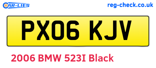 PX06KJV are the vehicle registration plates.