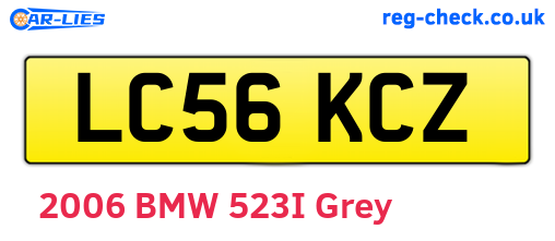 LC56KCZ are the vehicle registration plates.