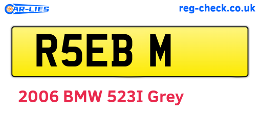 R5EBM are the vehicle registration plates.