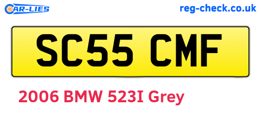 SC55CMF are the vehicle registration plates.