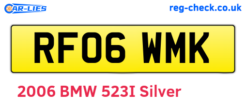 RF06WMK are the vehicle registration plates.