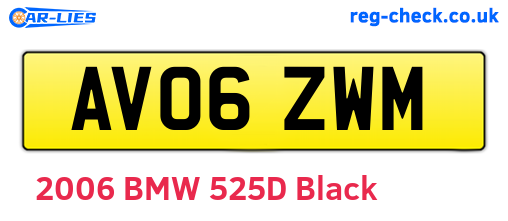 AV06ZWM are the vehicle registration plates.