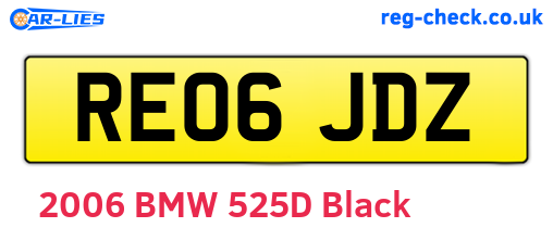 RE06JDZ are the vehicle registration plates.