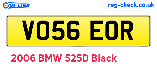 VO56EOR are the vehicle registration plates.