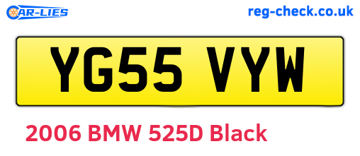 YG55VYW are the vehicle registration plates.