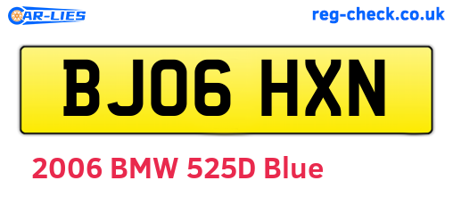 BJ06HXN are the vehicle registration plates.