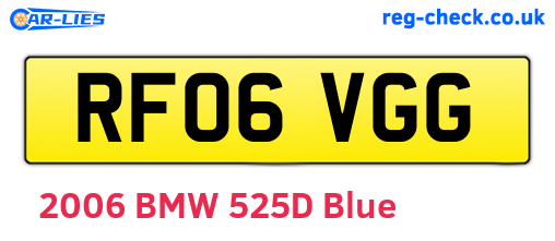 RF06VGG are the vehicle registration plates.