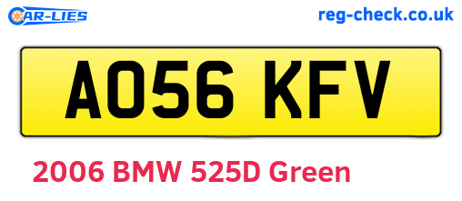 AO56KFV are the vehicle registration plates.