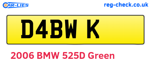 D4BWK are the vehicle registration plates.