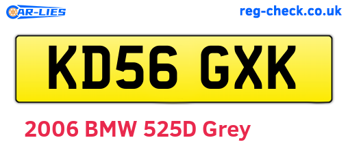 KD56GXK are the vehicle registration plates.