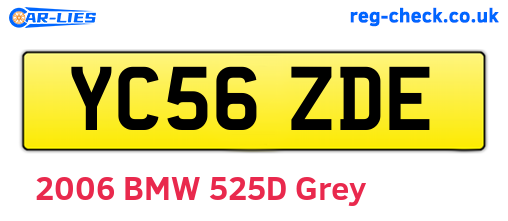 YC56ZDE are the vehicle registration plates.