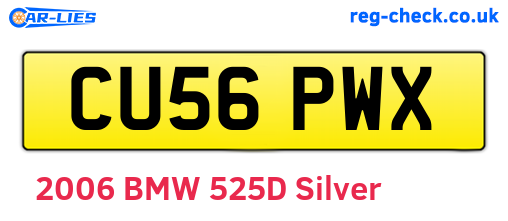 CU56PWX are the vehicle registration plates.
