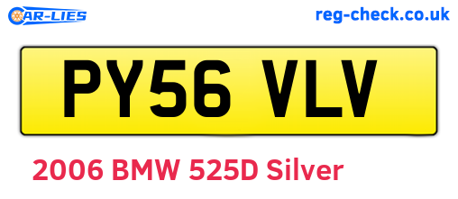 PY56VLV are the vehicle registration plates.