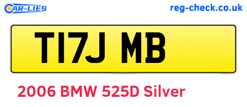 T17JMB are the vehicle registration plates.