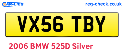 VX56TBY are the vehicle registration plates.