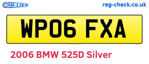 WP06FXA are the vehicle registration plates.