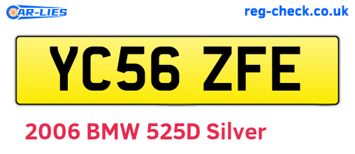YC56ZFE are the vehicle registration plates.