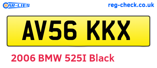 AV56KKX are the vehicle registration plates.