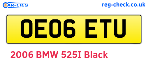 OE06ETU are the vehicle registration plates.