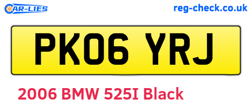 PK06YRJ are the vehicle registration plates.