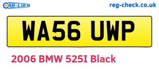 WA56UWP are the vehicle registration plates.