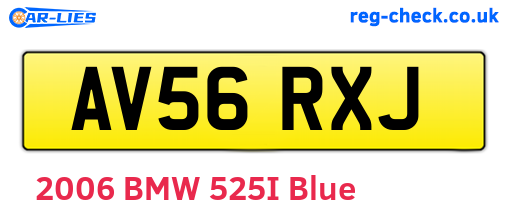 AV56RXJ are the vehicle registration plates.