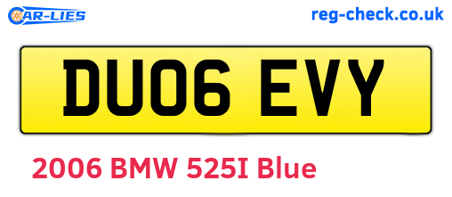 DU06EVY are the vehicle registration plates.