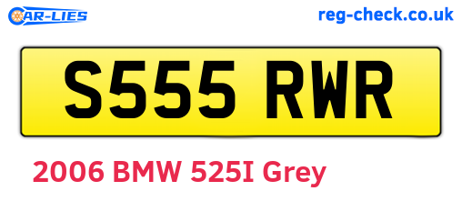 S555RWR are the vehicle registration plates.