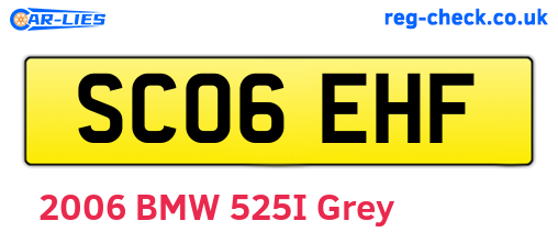 SC06EHF are the vehicle registration plates.