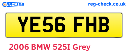YE56FHB are the vehicle registration plates.
