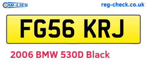 FG56KRJ are the vehicle registration plates.