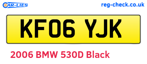 KF06YJK are the vehicle registration plates.