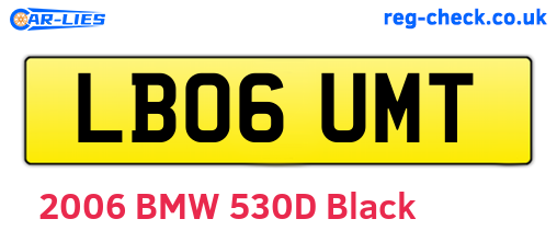 LB06UMT are the vehicle registration plates.