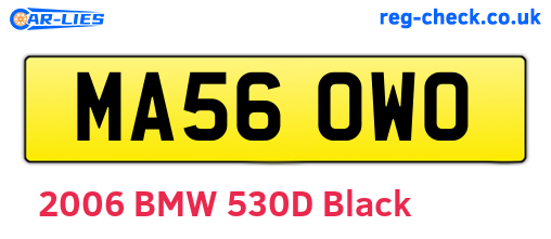MA56OWO are the vehicle registration plates.