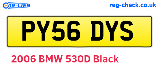 PY56DYS are the vehicle registration plates.