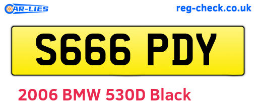 S666PDY are the vehicle registration plates.