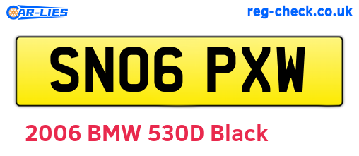 SN06PXW are the vehicle registration plates.