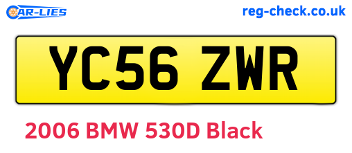 YC56ZWR are the vehicle registration plates.