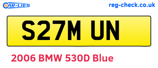 S27MUN are the vehicle registration plates.