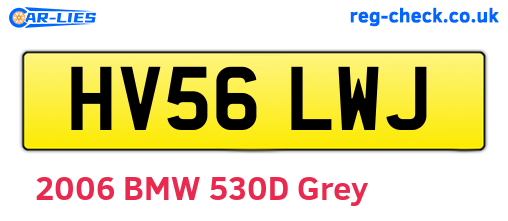 HV56LWJ are the vehicle registration plates.