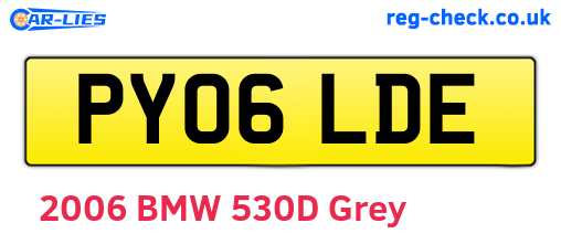PY06LDE are the vehicle registration plates.