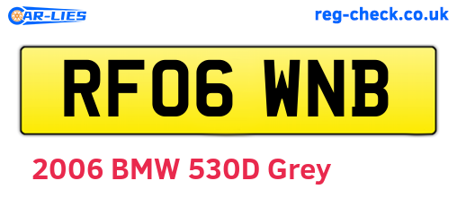 RF06WNB are the vehicle registration plates.