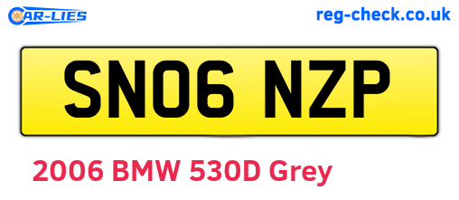 SN06NZP are the vehicle registration plates.