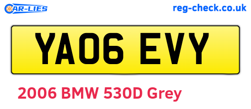 YA06EVY are the vehicle registration plates.